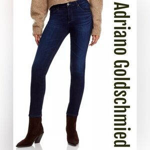 AG Adriano Goldschmied “The Stilt” Cigarette Leg Jeans Black Dark Wash Size 26R